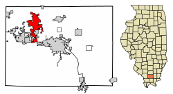 Williamson County Illinois Incorporated and Unincorporated areas Herrin Highlighted
